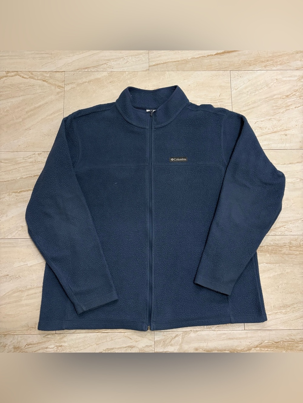 Columbia Mens Size XXL Navy Blue Fleece Full Zip Jacket